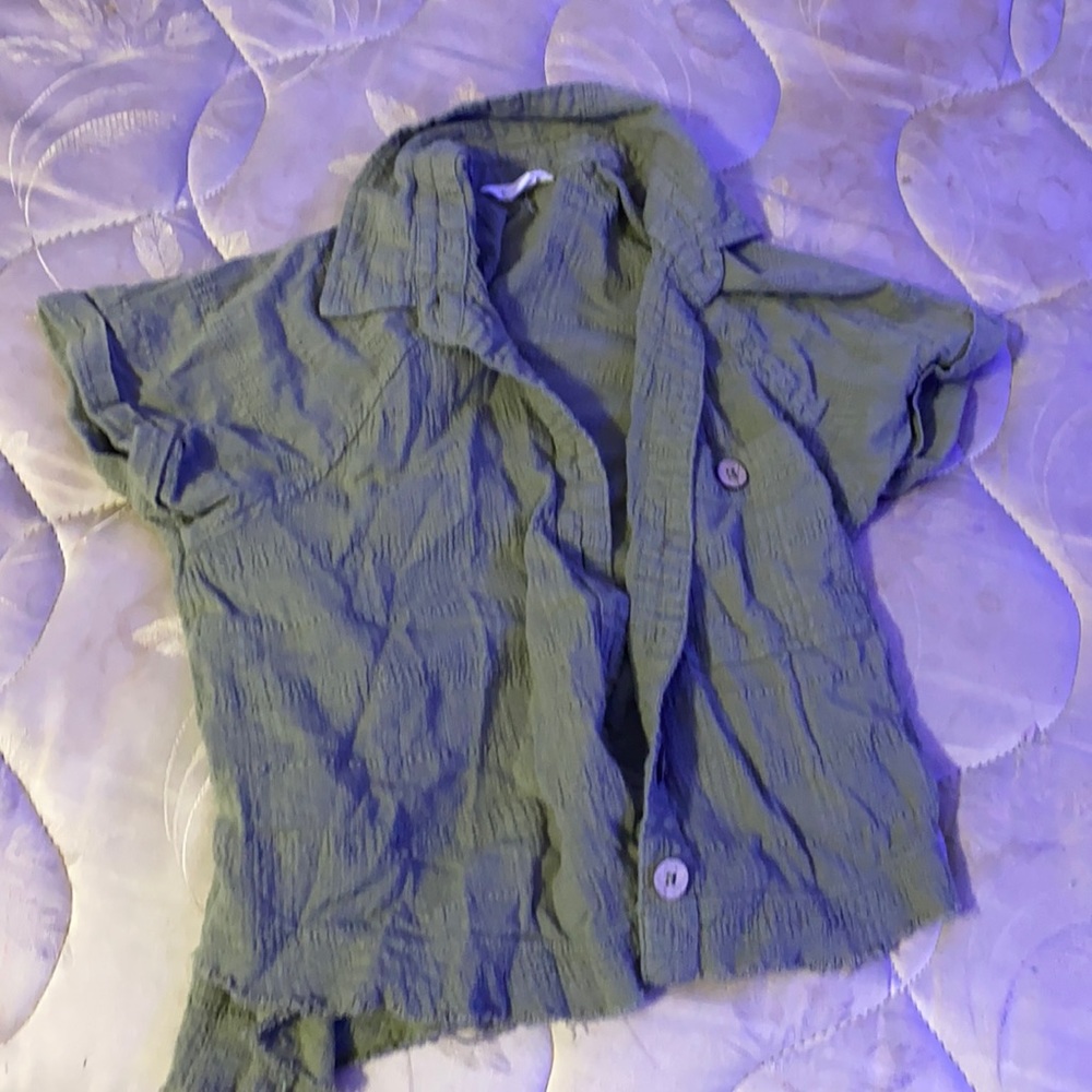 green over shirt for a bathing suit